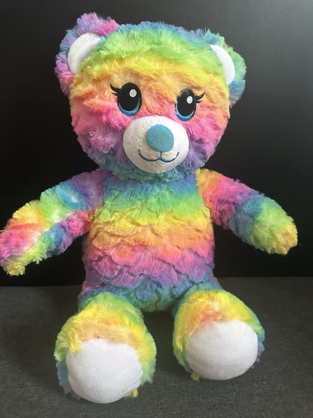 Build-A-Bear Workshop Rainbow Tie Dye Teddy Bear Plush 16” Colorful BABW